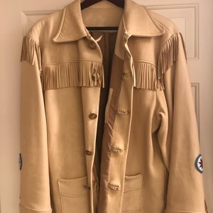 LEATHER LEGENDS BEIGE INDIAN JACKET
